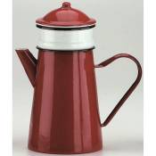CAFETIERE FILTRE AVEC COUVERCLE EMAILLEE - EMAIL ROUGE
