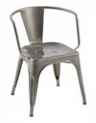Chaise AC16 / Acier - Assise large - Tolix argent en métal