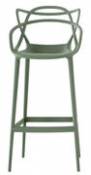 Chaise de bar Masters / H 75 cm - Polypropylène - Kartell vert en plastique