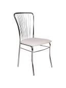 Chaise en similcuir blanc 54x45 cm