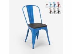 Chaise industrielle en bois et acier style tolix pour cuisine et bar steel wood AHD Amazing Home Design