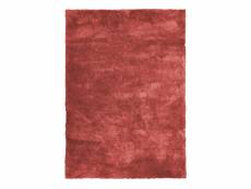 Cocoon - tapis à poils longs toucher laineux rouge argile 160x230