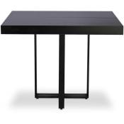Cotecosy - Table extensible Teresa Noir pieds Noir - Noir