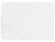Drap-housse en coton 90 x 200 cm blanc janbu 361026
