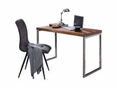 Finebuy bureau bois massif 120 x 76 x 60 cm table d'ordinateur | table console style maison de campagne | meubles en bois naturel bureau d'angle | tab
