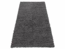 Flokati en laine - couvre-lit, plaid gris 130x150 cm