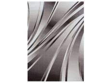 Fly - tapis moderne à bandes graphiques - beige et blanc 160 x 230 cm PARMA1602309210BROWN