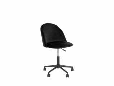 Geneve - chaise de bureau à roulettes en velours - couleur - noir
