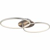 Globo - Plafonnier anneaux plafonnier lampe de salle à manger plafonnier, métal, 1x LED 30 watt 2400 lumens blanc chaud, LxPxH 70x40x8,6 cm
