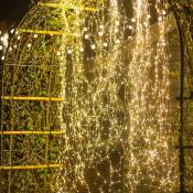 Groofoo - Guirlande lumineuse à énergie solaire,10 brins 100 LED,étanche,décorative,fil de cuivre doré,pour jardin,arbre de Noël
