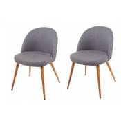 HHG - jamais utilisé] 2x chaise de salle à manger 094, fauteuil, style rétro années 50, en tissu gris foncé - grey