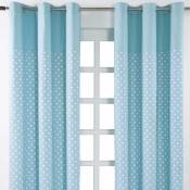 Homescapes - Paire de rideaux à œillets - imprimé Étoiles Bleu 117 x 137 cm - Bleu