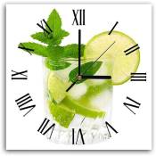 Horloge Murale Élégante Cocktail Mojito Design Fruité