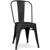 Industrial Style - Chaise de salle à manger - Design industriel - Acier - Mat - Nouvelle édition -Stylix Noir - Acier - Noir