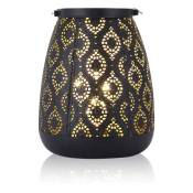 Jhy Design - Lampe bougie en métal de style marocain, 20 cm de haut, noire