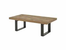 Kora - table basse aspect bois piètement u métal poudré noir