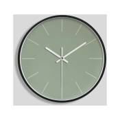 L&h-cfcahl - Horloge murale à quartz minimaliste verte