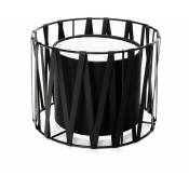 Licht-erlebnisse - Abat-jour en tiss noir au design élégant en style moderne pour lampadaire avec culot E27 Ø18 cm H:18cm - Noir - Noir