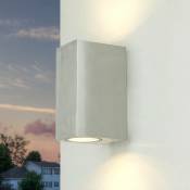 Licht-erlebnisse - Applique d'extéreiur au design moderne gris métallisé éclairage indirect 2xGU10 H:15 cm - grise - Argent