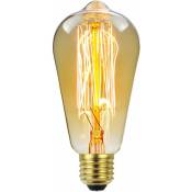 Lot de 4 ampoules Vintage E27 Edison Dimmable ST64 40W 2700K Warm Incandescent Bulbs, Classic Antique pour lampes de table à cage d'écureuil, bureaux