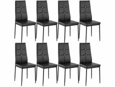 Lot de 8 chaises siège de salon cuisine salle à manger design élégant avec brillant noir helloshop26 08_0000001