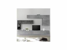 Meuble tv avec rangement gris design piana