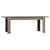 Meublorama - Table extensible pour salle à manger romi. Dimensions 160-200 cm avec rallonge. Coloris Oak canyon, chêne clair - Marron - Bois