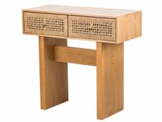 Nordlys - console table scandinave en bois avec 2 tiroirs cordes naturel