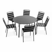 Oviala - Ensemble table de jardin ronde et 6 chaises