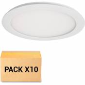Pack 10X Spots Encastrables LED 12W 3000K Rond Blanc