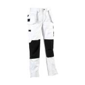 Pantalon de travail peintre blanc déperlant tres resistant triple coutures déperlant Herock Blanc 42 - Blanc