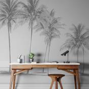 Papier peint panoramique palmiers gris 450x250cm