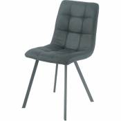 Pegane - Lot de 4 chaises en tissu / métal coloris