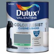 Peinture cuisine et salle de bains Dulux Valentine Color Resist bleu gris satin 0 75L
