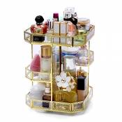 Rack de stockage cosmétique, rack de stockage de cosmétiques de rotation boîte de rangement en verre domestique boîte de stockage cosmétique multicouc