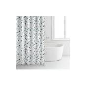 Rayen - Rideau douche 180x200 polyester blanc points