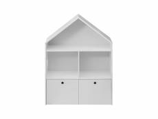 Rebecca mobili bibliothèque pour enfants coffre à jouets en bois blanc 3 etageres 2 tiroirs chambre d'enfant RE6730