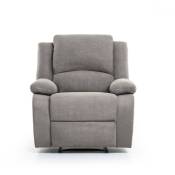 Relaxxo - Fauteuil Relaxation 1 place Microfibre Grise leo - Gris