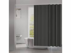Rideau de douche anti-moisissure.rideau de baignoire 100% polyester.200x200cm gris foncé