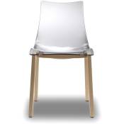 Scab Design - Chaise transparente design avec pieds bois - natural zebra - Transparent