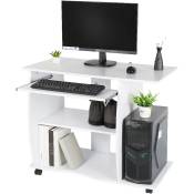 Sifree - Bureau informatique table de bureau Table informatique,meuble pour ordinateur,90 x 50 x 75 cm BLANC