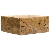 Table basse carrée L.100 cm avec assemblage de bois de teck - tekku