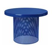 Table basse en métal émaillé bleu intense 50 x 36