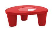 Table basse Low Lita / 90 x 74 cm - Slide rouge en verre