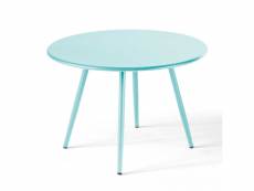 Table basse ronde en métal turquoise 40 cm - palavas
