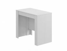 Table console extensible effet bois blanc