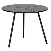 Table d'appoint en bois et métal coloris noir - H.38