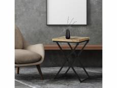 Table d'appoint moderne naturel/noir, 48x35x63 cm,