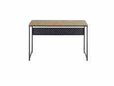 Table de bureau coloris chêne sauvage , pieds en métal noir -longueur 120 x hauteur 74 x profondeur 60 cm