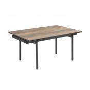 Table extensible 160/240 cm céramique effet bois pieds